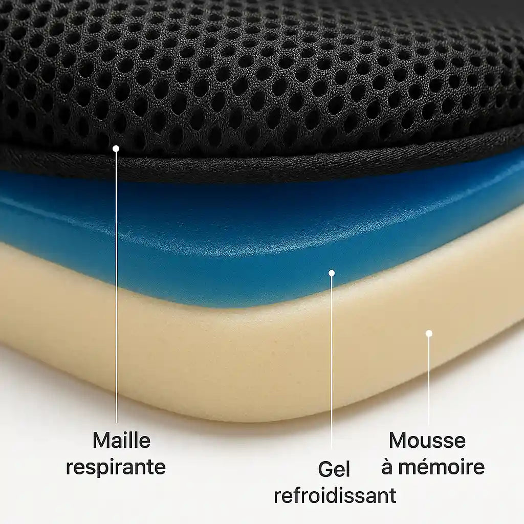 Orthovia™ – Coussin de Siège Ergonomique en Mousse Mémoire pour Coccyx et Sciatique