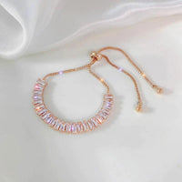 Bracelet Ajustable en Or avec Zircons Cubiques