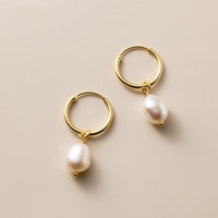 Boucles d'Oreilles en Perles Rondes en Or