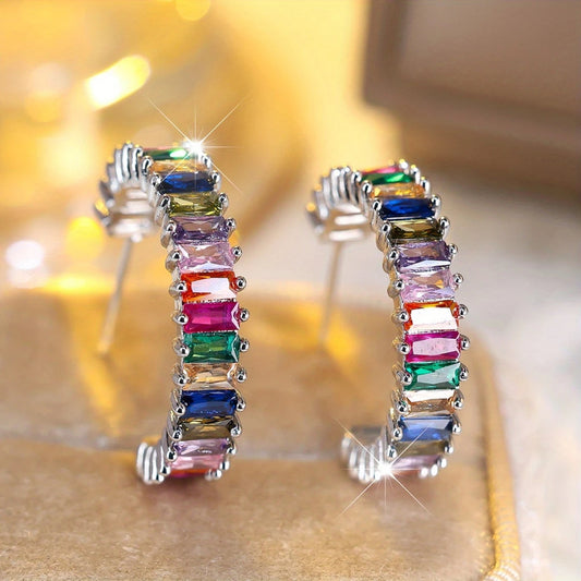 Boucles d'oreilles vintage multicolores