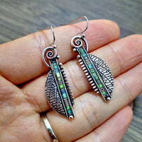 Boucles d'oreilles en Argent et Cristal Vert