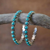Pendentifs Circulaires Turquoise Vintage