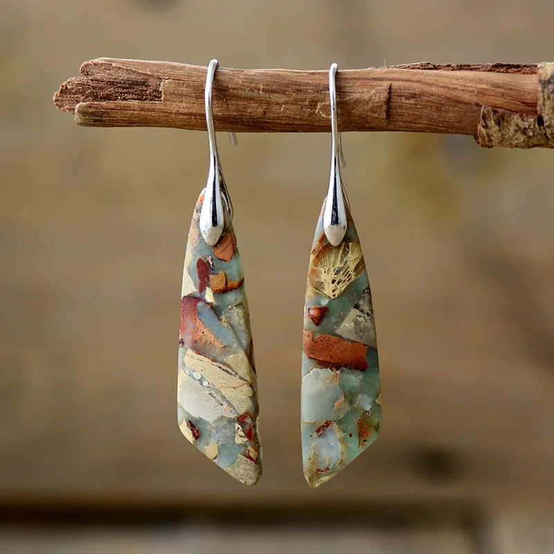 Boucles d'oreilles Vintage en Pierre Naturelle en Argent
