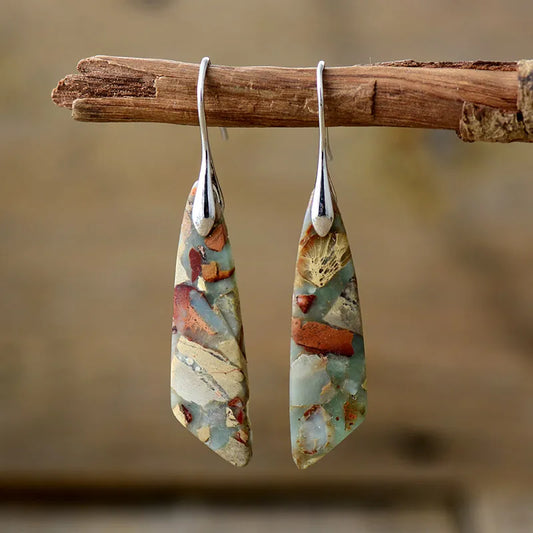 Boucles d'oreilles Vintage en Pierre Naturelle en Argent
