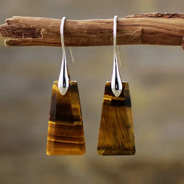 Boucles d'oreilles vintage marron
