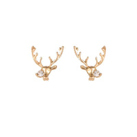 Boucles d'Oreilles Renne avec Zirconium en Or