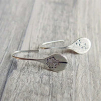 Boucles d'Oreilles Feuille de Pissenlit en Argent 925