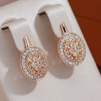 Boucles d'oreilles élégantes incrustées de zircons ronds