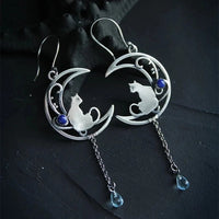 Boucles d'oreilles Chat Vintage en Argent