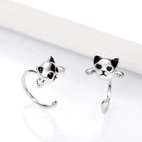 Boucle d'Oreille Chaton en Argent 925