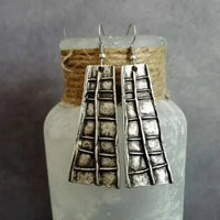 Boucles d'oreilles rectangulaires en argent