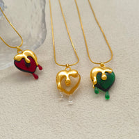 Collier Coeur à l'Huile sur Or