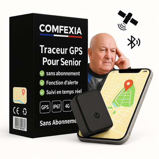 SeniorSafe™ – Traceur GPS Senior Sans Abonnement Suivi Fiable en Temps Réel