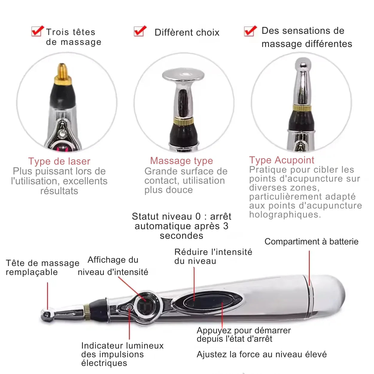 Stylo Acupuncture Électronique Soulagement Naturel