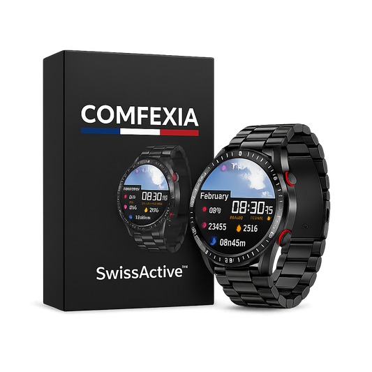 SwissActive™ – Montre Connectée Homme Suivi Santé & Résistance à l'Eau IP67