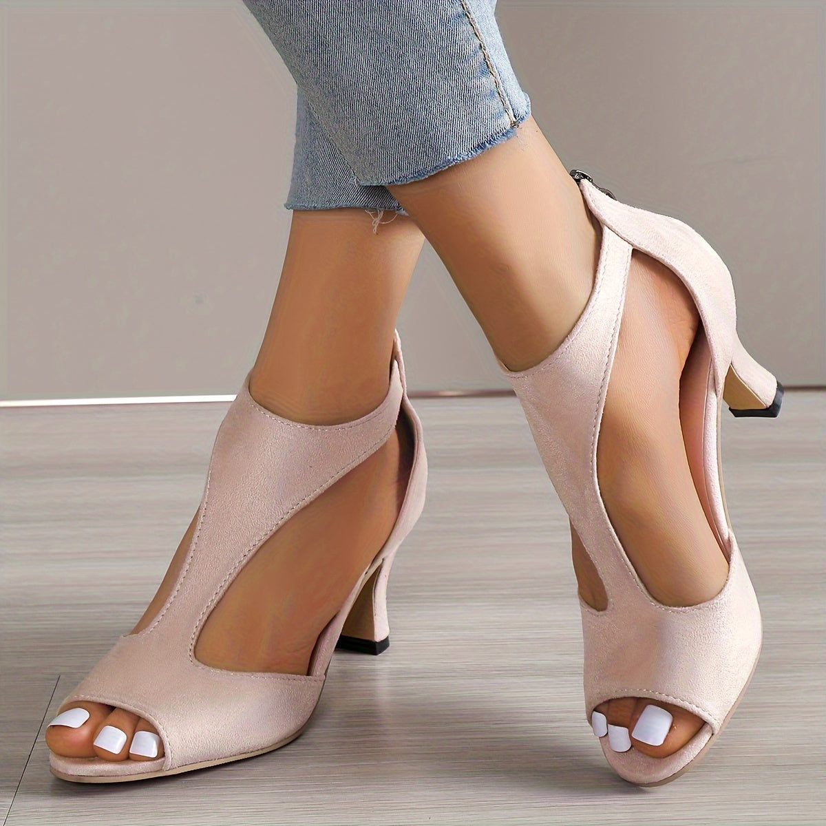 Sandales à Talons Hauts Peep Toe pour Femme