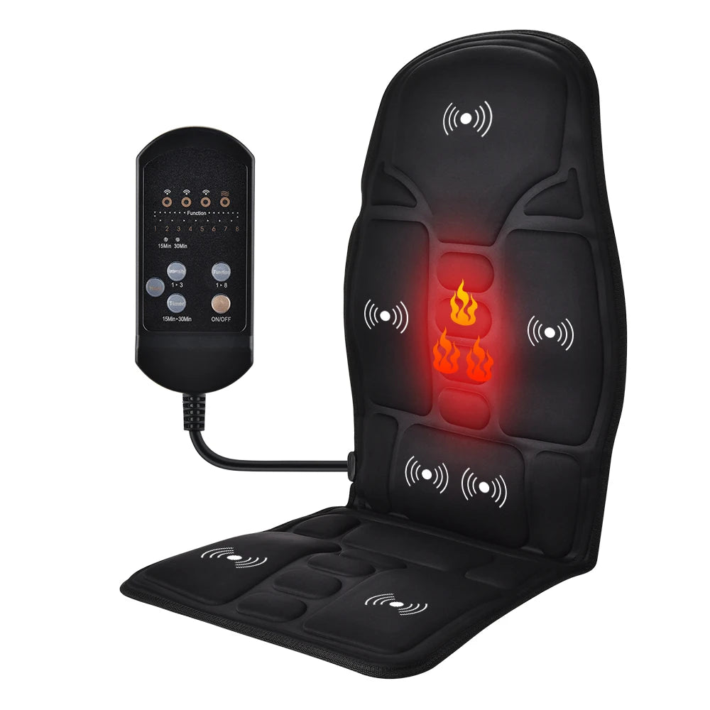 VibraSeat™ – Coussin Massant Chauffant Détente Complète pour Voiture & Maison