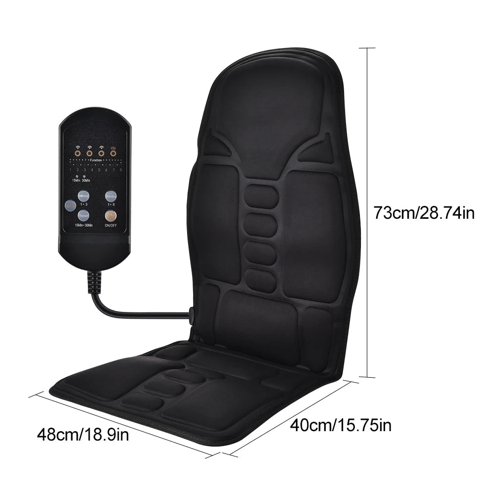 VibraSeat™ – Coussin Massant Chauffant Détente Complète pour Voiture & Maison