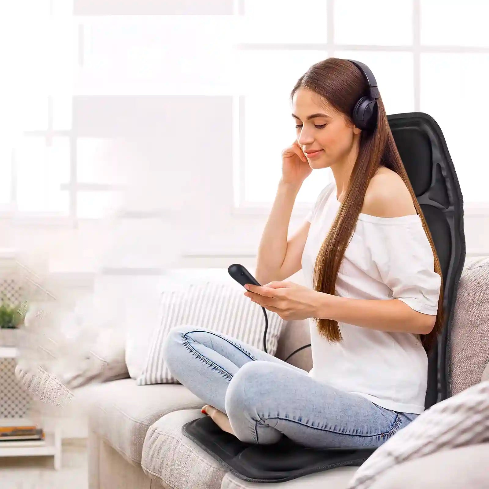 VibraSeat™ – Coussin Massant Chauffant Détente Complète pour Voiture & Maison