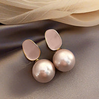 Boucles d'Oreilles Vintage en Perles Géométriques Vintage