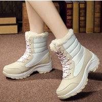 Bottes d'hiver à semelle épaisse imperméables pour femmes