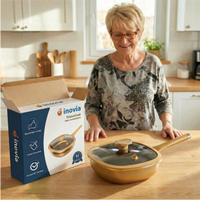 TitaneCook | Poêle Antiadhésive en Titane 30cm | Cuisine Saine Facile | Compatible Induction Gaz