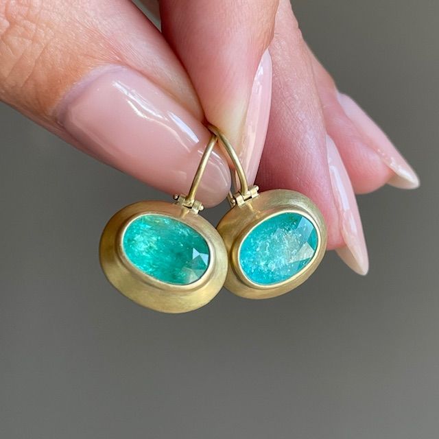 Boucles d'oreilles vintage en cristal de Turquoise