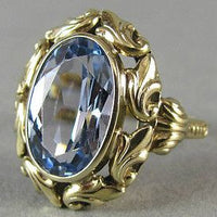 Bague vintage en or bleu creux