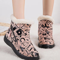 Bottines chaudes en peluche multicouleur pour femmes