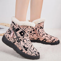 Bottines chaudes en peluche multicouleur pour femmes