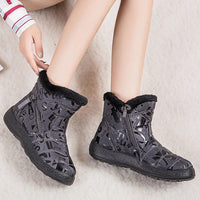Bottines chaudes en peluche multicouleur pour femmes