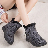 Bottines chaudes en peluche multicouleur pour femmes