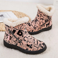 Bottines chaudes en peluche multicouleur pour femmes