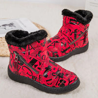 Bottines chaudes en peluche multicouleur pour femmes