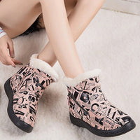 Bottines chaudes en peluche multicouleur pour femmes