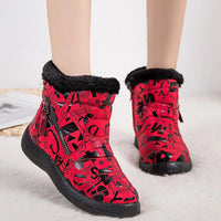 Bottines chaudes en peluche multicouleur pour femmes