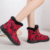 Bottines chaudes en peluche multicouleur pour femmes