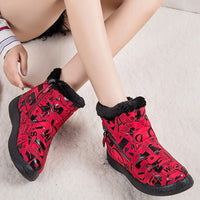 Bottines chaudes en peluche multicouleur pour femmes