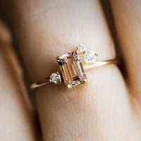 Bague rectangulaire orange vintage