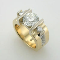 Bague plaquée or avec zirconias brillants