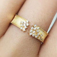 Bague ouverte avec paillettes or vintage
