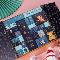 Calendrier de l'Avent de Noël 24 Jours en Bois, Boîte à Surprise Réutilisable pour Maison