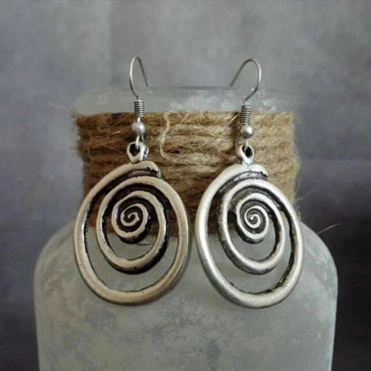 Boucles d'oreilles spirales en argent vintage précieux
