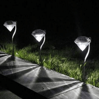 frJardioui Lampes Blanc Balises Solaires Diamants ( Lot de 4 Pièces )