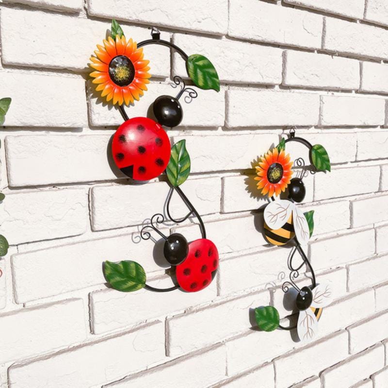 Décoration Murale Extérieure "Abeille & Coccinelle"