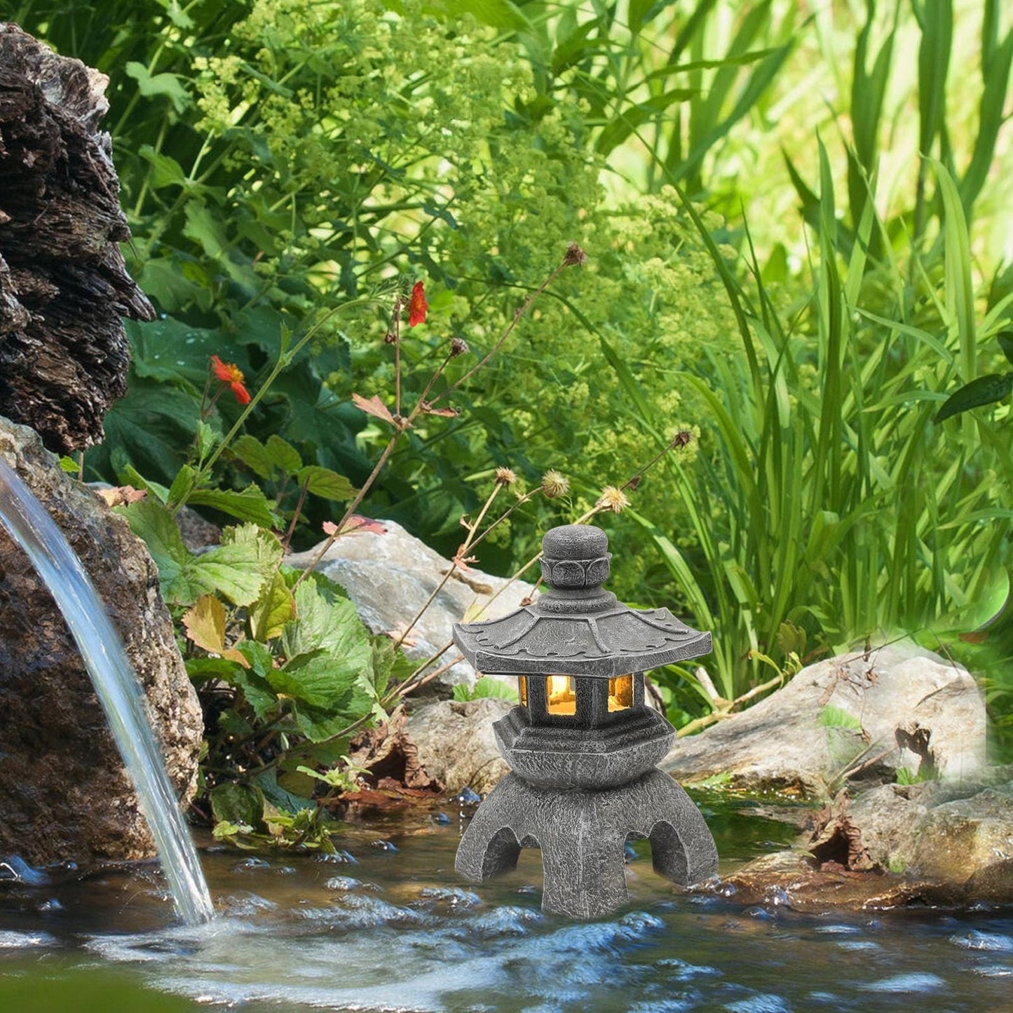 Lanterne Japonaise Solaire pour Jardin Apaisant