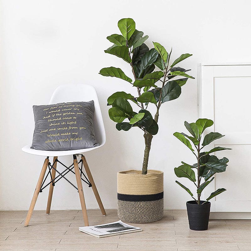 Panier Cache Pot en Jute et Coton