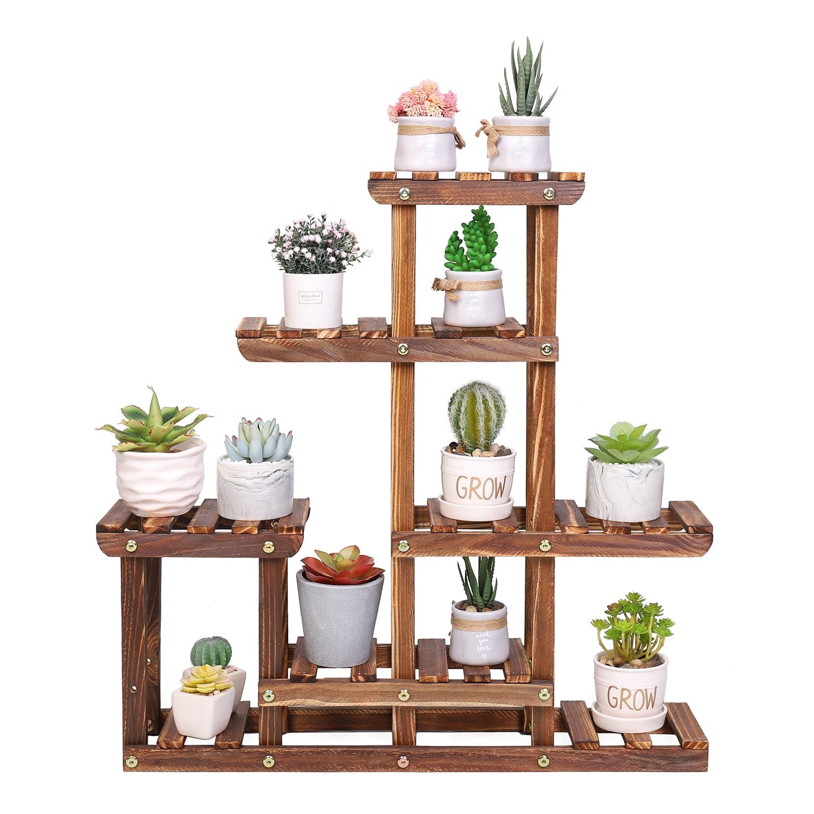 Porte Plante Ancien en Bois "Bulegoa"