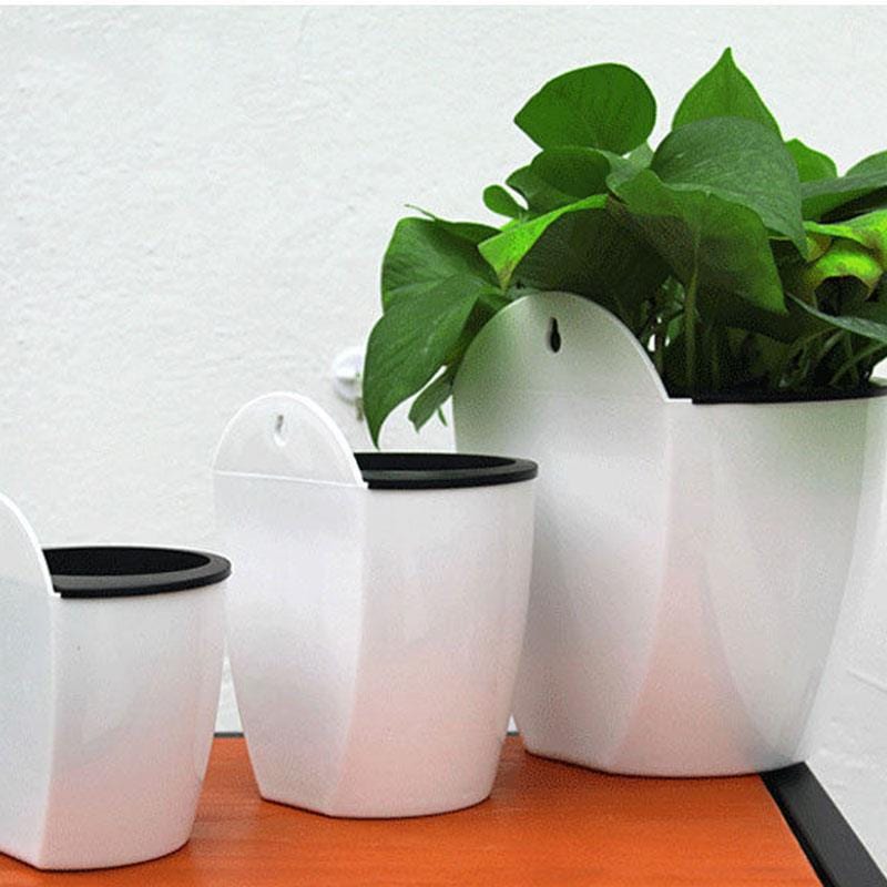 Pot de Fleur Mural Blanc