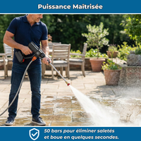HydroClean PRO | Nettoyeur Haute Pression Électrique 21V Sans Fil | 50 Bars Portable avec Batterie
